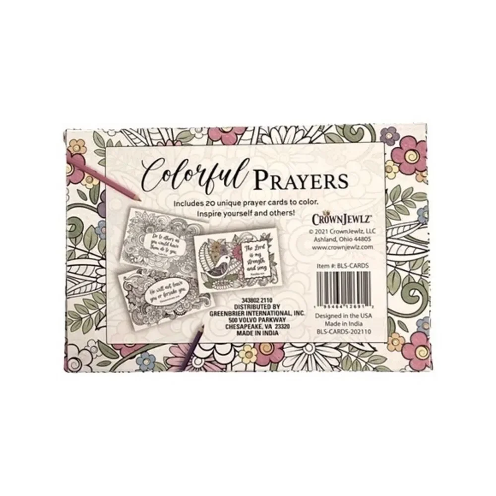 CrownJewlz Christian Floral Prayer & Scripture Cards (20 ct set)